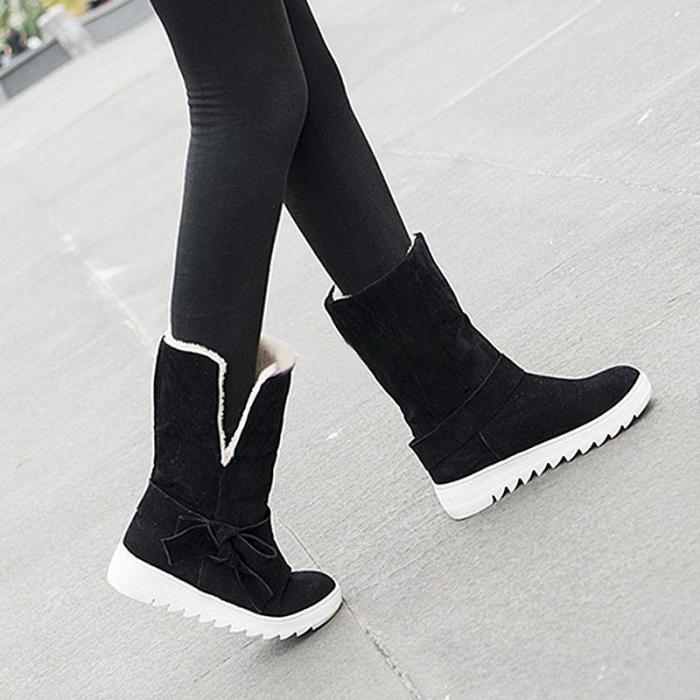 Women Low Heel Bowknot Decoration Boots