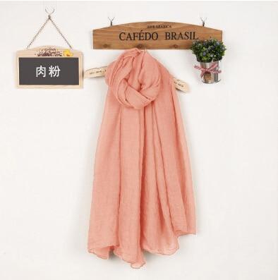 Women Soft light Warm Linen Cotton Wine Red Scarfs