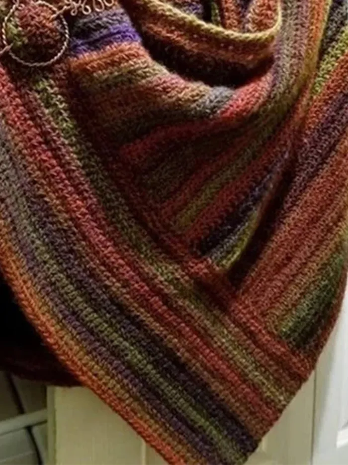 Brown Shift Ombre/tie-Dye Vintage Scarves & Shawls