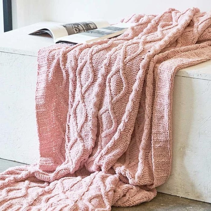 Solid Crochet Knit Blankets