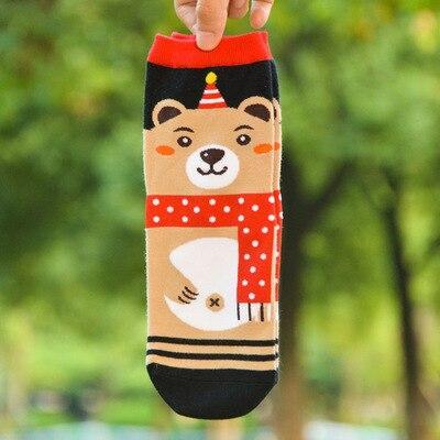 Christmas Socks 1pc Warm Santa Snowman Elk Bear Pattern Cute Ladies Socks
