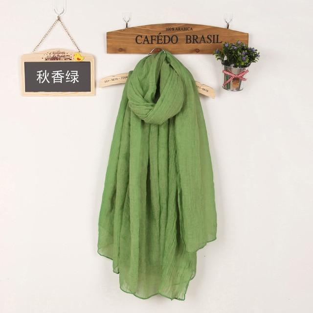 Women Soft light Warm Linen Cotton Wine Red Scarfs
