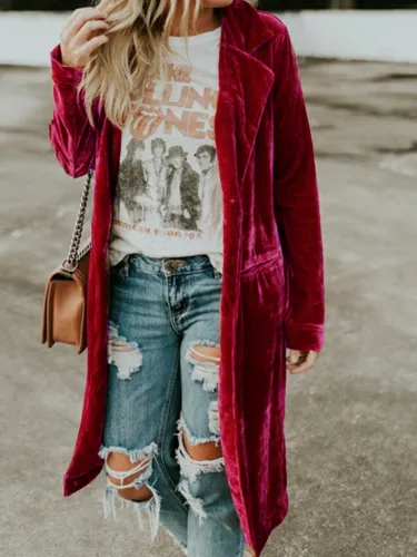 Holiday Velvet Solid Outerwear
