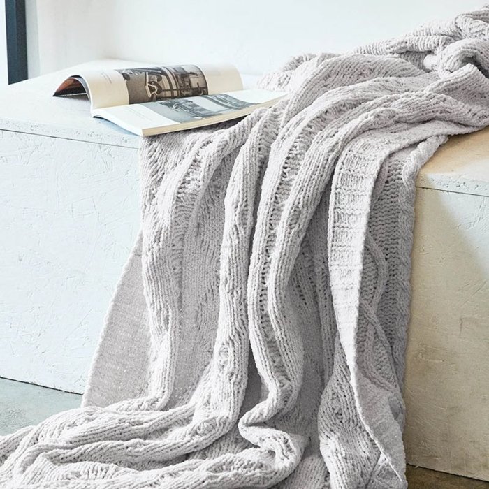 Solid Crochet Knit Blankets