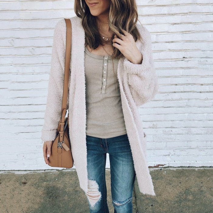 Casual Solid Color Long Sleeve Cardigan