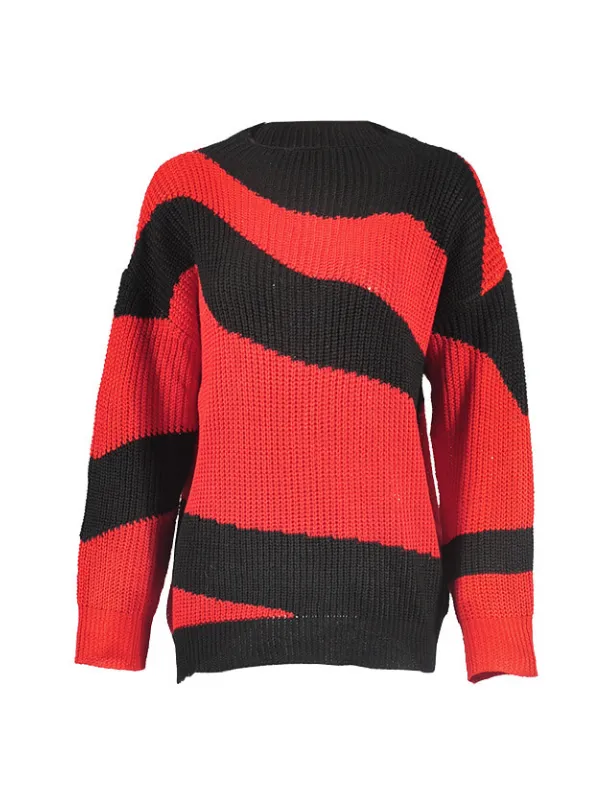 Casual Round Neck Long Sleeve Knitted Sweaters
