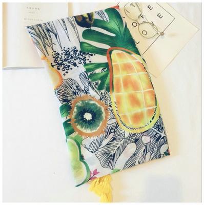 Cotton Linen Silk Animal Print Zebra Thin Head Scarf Shawl