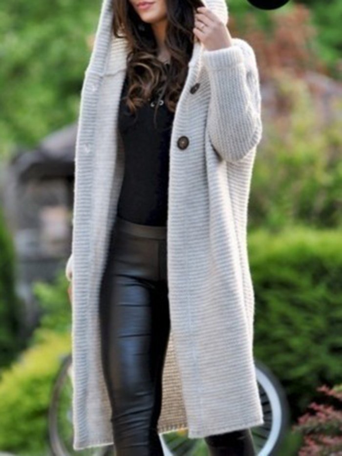 Women Casual Long Sleeve Wool Blend Knitted Cardigans