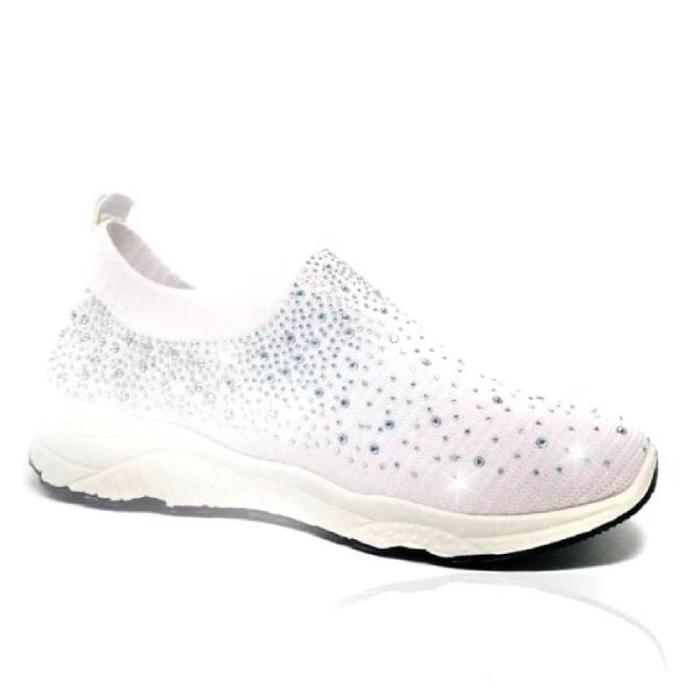 Women's European And American Fashion Rhinestone Stretch Cloth Solid Color Casual Shoes