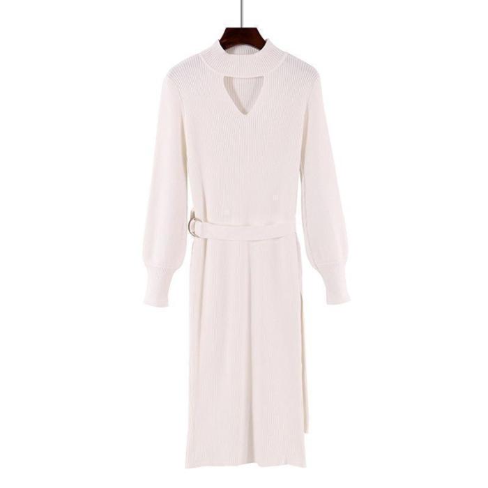 Casual Sexy Pure Color   Knitted Sweater Maxi Dresses