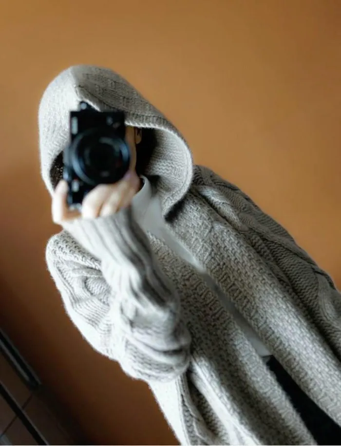 Fashion Winter Plain Thicken Sweater Loose Long Coat