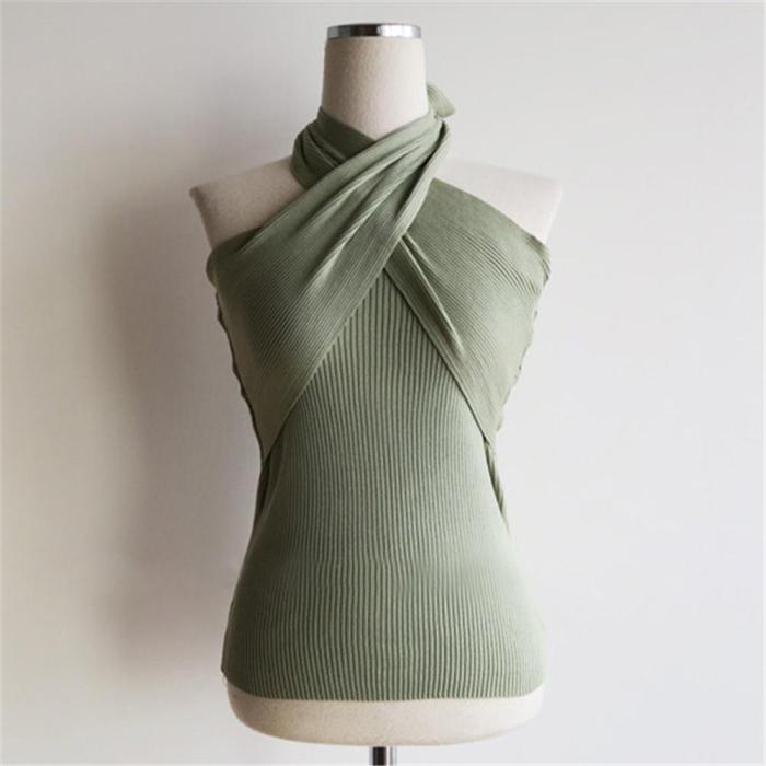 Women's Casual Backless Knit Top