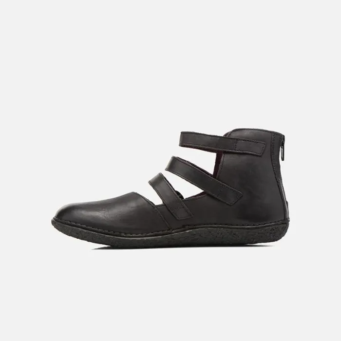 Flat Heel Adjustable Buckle Leather Shoes