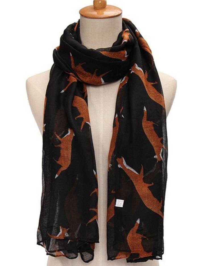 Fox Print Soft Women Scarf