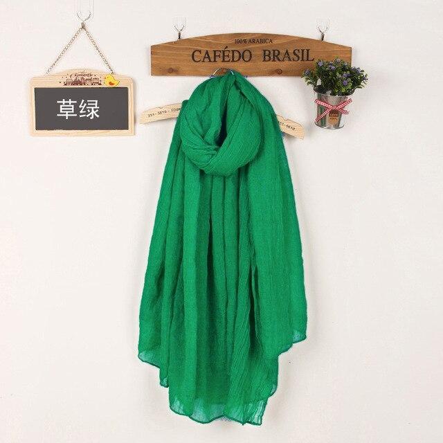 Women Soft light Warm Linen Cotton Wine Red Scarfs