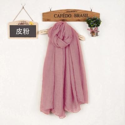 Women Soft light Warm Linen Cotton Wine Red Scarfs