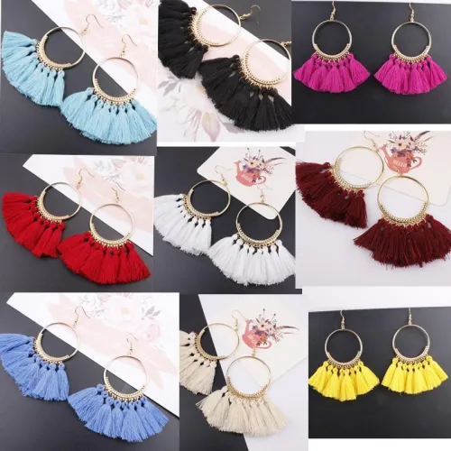 Ethnic Tassel Big Drop Bohemia Fashion Earrings