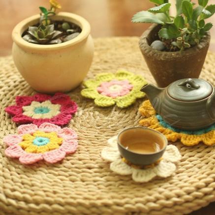 Hand Hook Flower Coaster Eight-piece Set