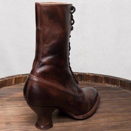 Stiletto Heel Spring/fall Lace-Up Boots