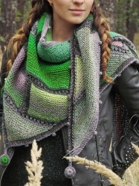 Color-Block Casual Scarves & Shawls