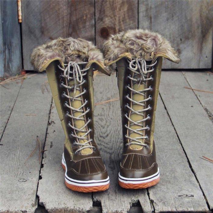 Women Winter Comfy Lace Up Mid-Calf Boots