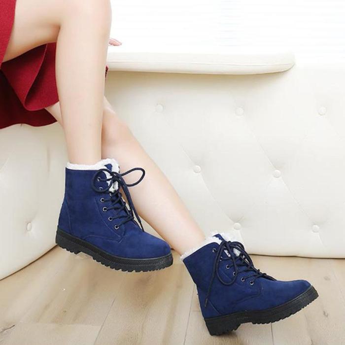 Lace Up Red Women's Slip-On Suede Boots