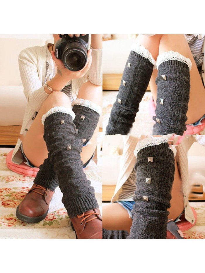 Women's lace lace pile socks
