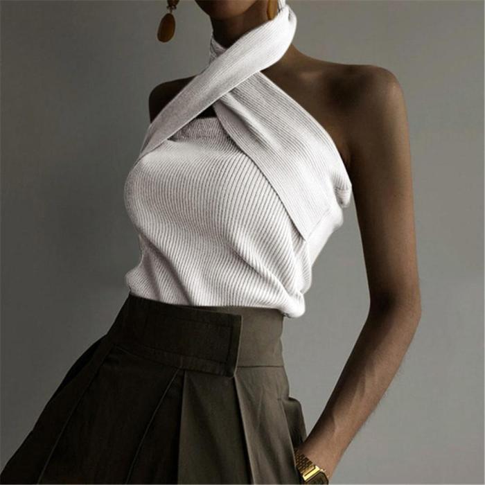 Women's Casual Backless Knit Top