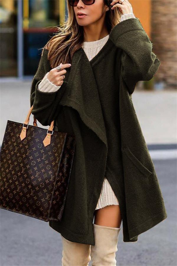 Fashion Temperament Pure Color Long-Sleeved Sweater