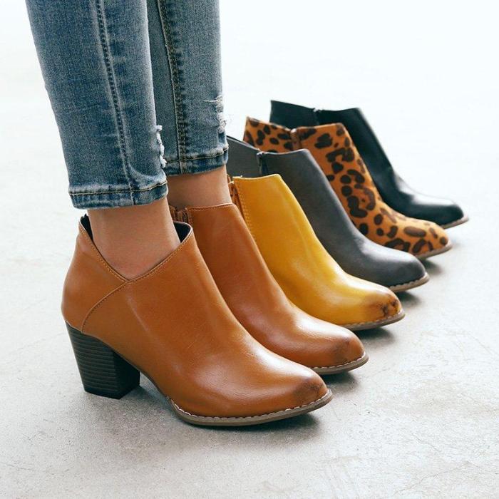 Closed Toe Chunky Heel Med (3-8Cm) Boots