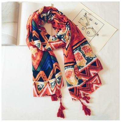 Cotton Linen Silk Animal Print Zebra Thin Head Scarf Shawl