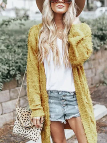 Plain Long Sleeve Cardigans