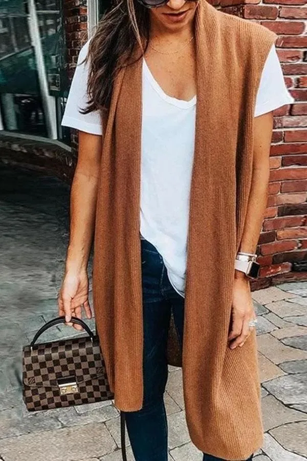 Loose Fitting Plain Basic Cardigans