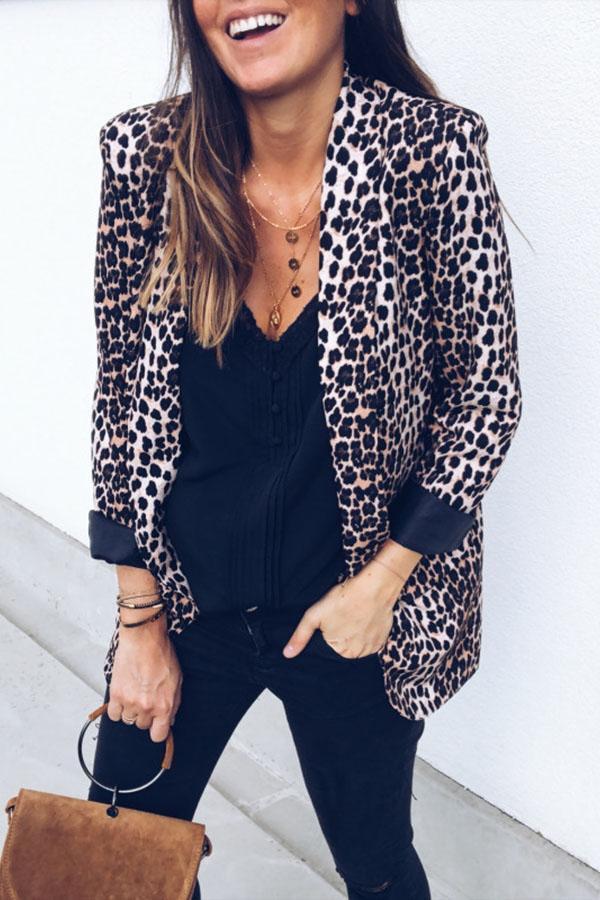 Leopard Print Fashion Suit Jacket
