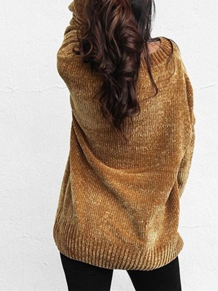 Vintage Long Sleeve V Neck Sweaters