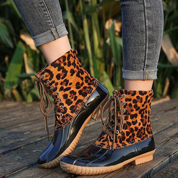 Date Pu Low Heel Boots