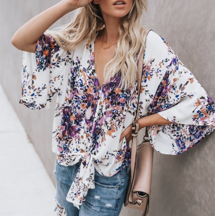 Digital Printing Large Size Chiffon Jacket