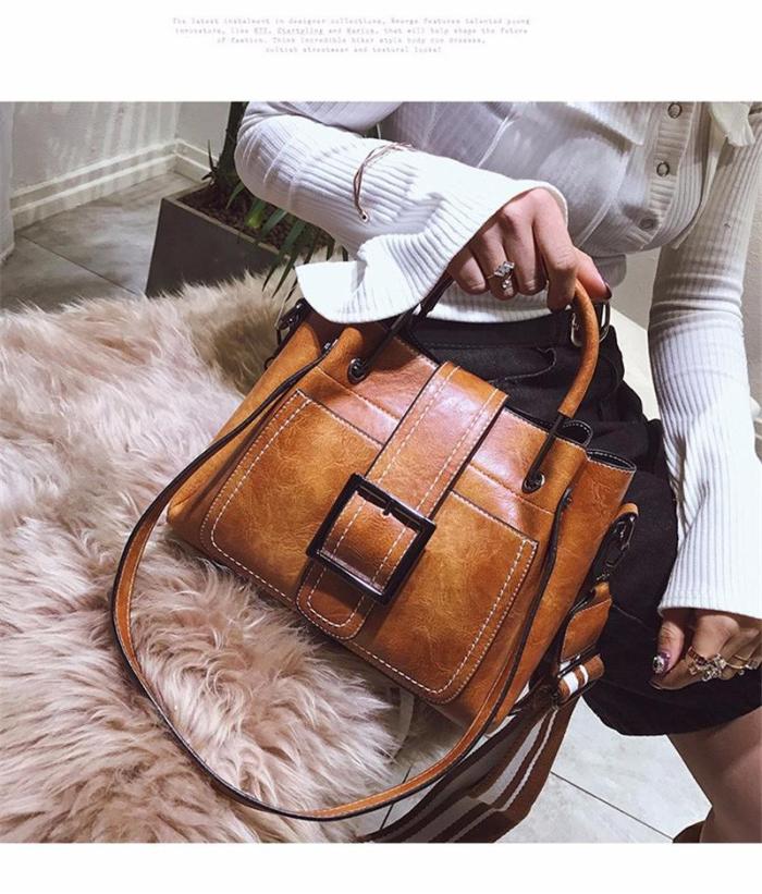 Large Capacity Vintage Tote Crossbody Bag