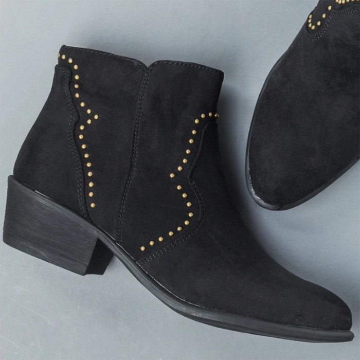 Chunky Heel Closed Toe Women Boots