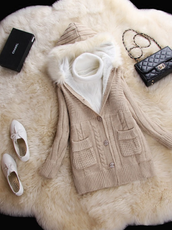 Casual Knitted Patchwork Paneled Long Sleeve Sweaters
