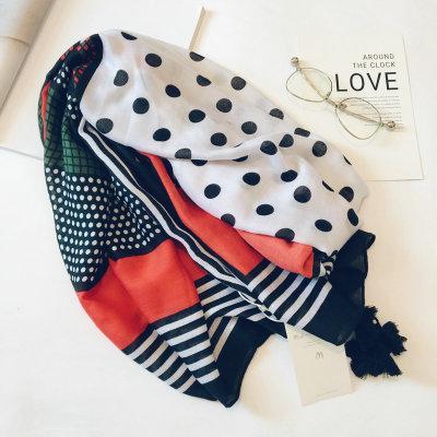 Cotton Linen Silk Animal Print Zebra Thin Head Scarf Shawl