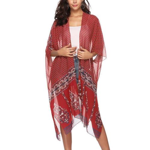 Casual Loose Sunscreen   Printing Cardigan