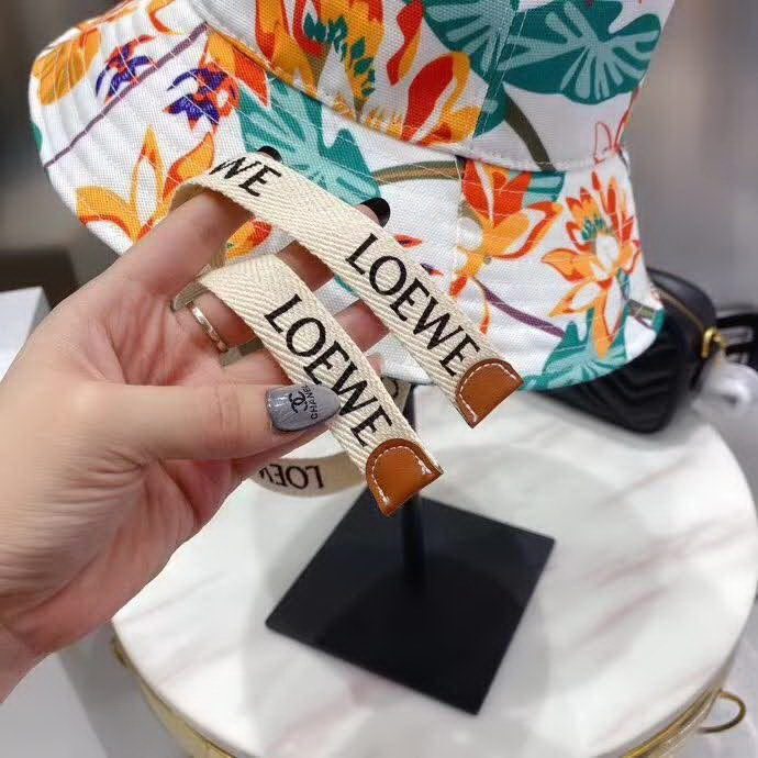20冬季最新专柜款-罗意威LOEWE帆布印花渔夫帽，王源同款，超多明星同款 男女同款，超时尚单品