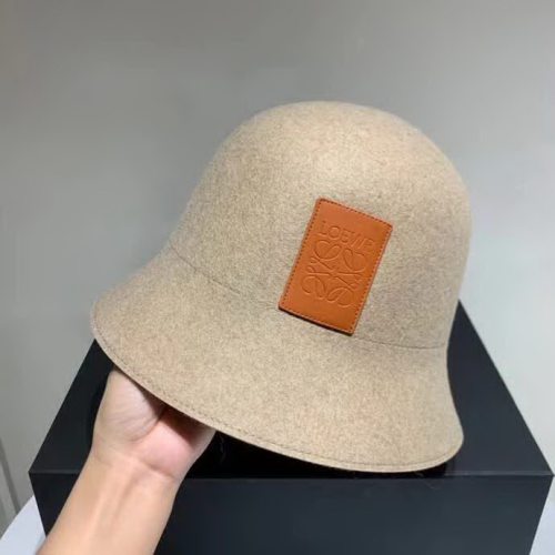 20冬季最新专柜款-罗意威LOEWE2020新款渔夫帽，羊毛面料、洗水皮包边