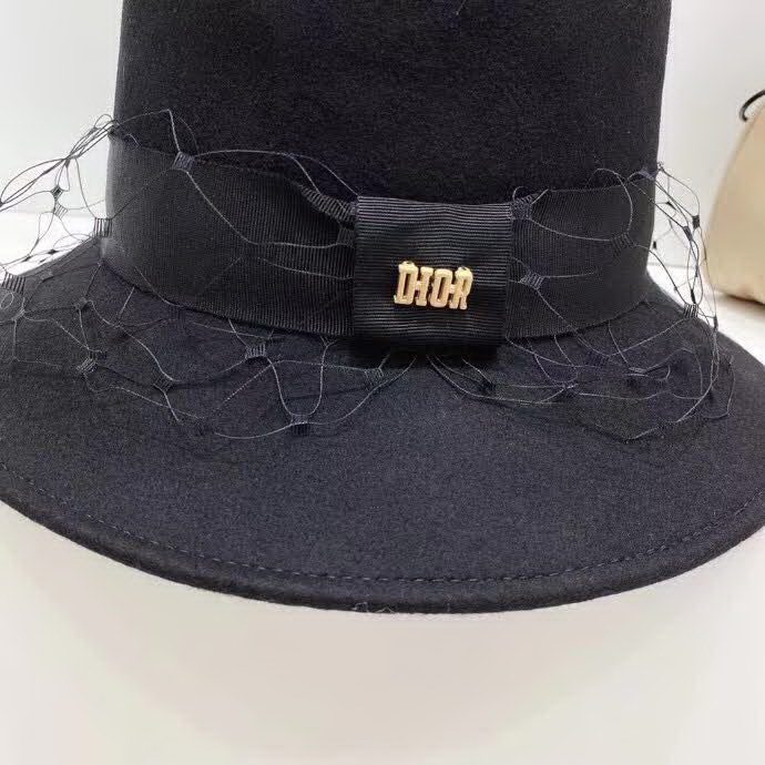 20冬季最新专柜款-迪奥Dior专柜新款样式装饰羊毛毡帽礼帽，极致优雅气质款礼帽，秀场同款！美到沦陷