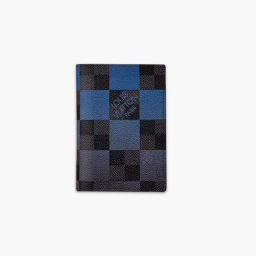 【原版皮】路易威登/LV 大格护照夹，由Damier Graphite Pixel涂层帆布制成，以像素形式演绎经典Damier棋盘格图案，凸显未来感，奢华的压纹小牛皮内衬和多个内部隔层造就其经典质量，款号：M60181
