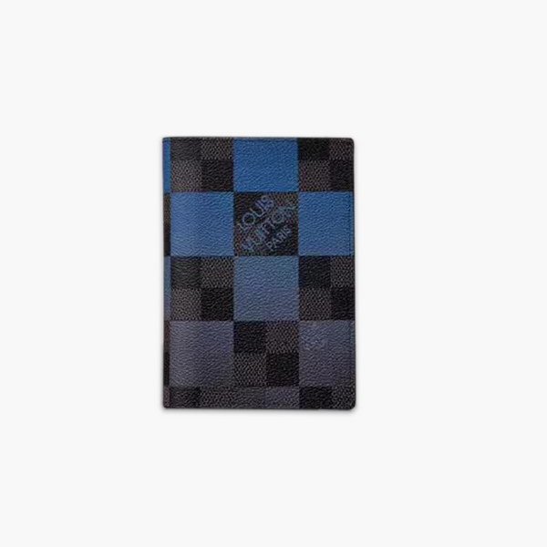 【原版皮】路易威登/LV 大格护照夹，由Damier Graphite Pixel涂层帆布制成，以像素形式演绎经典Damier棋盘格图案，凸显未来感，奢华的压纹小牛皮内衬和多个内部隔层造就其经典质量，款号：M60181