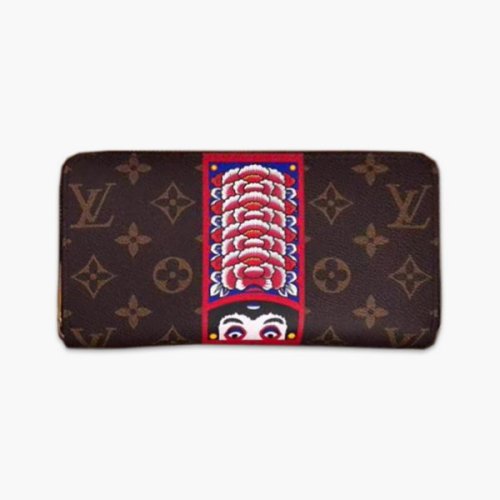 【原版皮】路易威登/LV 拉链钱夹，取材Monogram帆布，借鉴山本宽斋的艺术特色，缤纷展现歌舞伎，脸谱元素，出心裁的戏剧设计风格，款号：M67258
