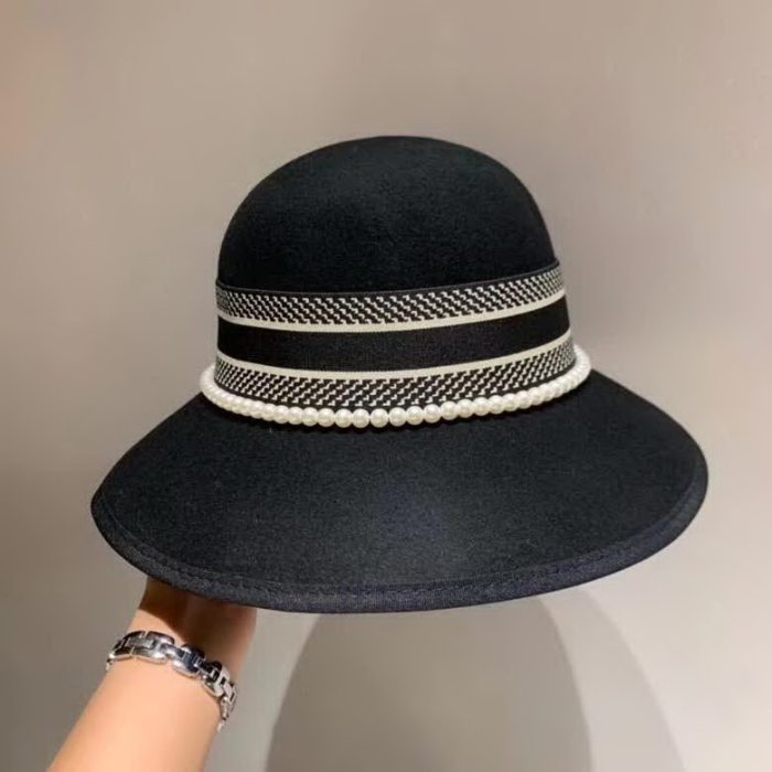 20冬季最新专柜款-Dior2020秋冬新款羊毛礼帽，名媛风圆顶盆帽，羊毛面料