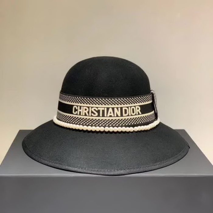 20冬季最新专柜款-Dior2020秋冬新款羊毛礼帽，名媛风圆顶盆帽，羊毛面料